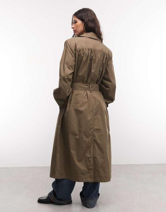 Monki trench lungo marrone