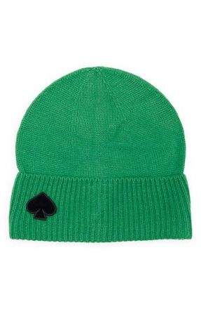 Kate Spade New York flocked spade beanie in 300 Ks Green at Nordstrom Rack