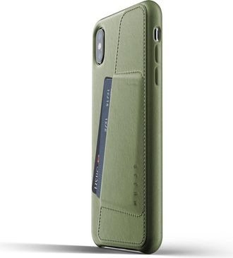 Mujjo Full Leather Wallet Case for iPhone XS Max in Olive at Nordstrom
