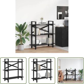vidaXL vidaXL Scaffali in legno - Libreria Rovere Nero 100 x 33,5 x 102 cm Legno multistrato