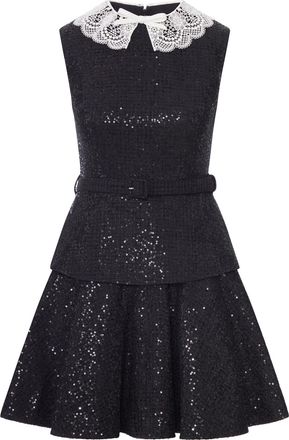 Self Portrait BLACK SEQUIN BOUCLE MINI DRESS - Self-portrait - Woman