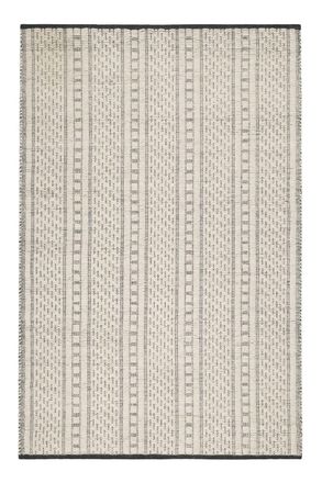 Wecon Home Alfombra tejida a mano lana virgen blanco marfil con dise&ntilde;o 140x200