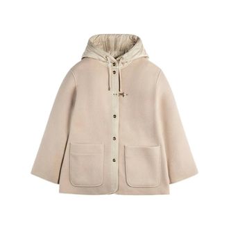 Fay Winter Jackets, female, Beige, Size: XS Wool and Cashmere Peacoat