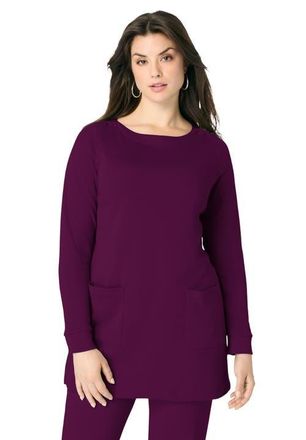 Roaman's Snap Button Boatneck Soft Knit Tunic in Dark Berry at Nordstrom, Size 32