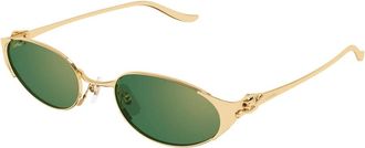 Cartier Accessoires, Dames, Geel, ONE Size, Nylon, Panthere Zonnebril