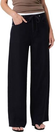 Citizens Of Humanity Brynn Drawstring Waist Wide Leg Linen Pants in True Navy at Nordstrom, Size 28