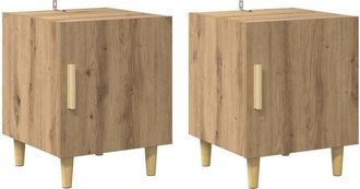 vidaXL Bedside Cabinet Wall-mounted 2 pcs Artisan Oak 40 x 40 x 50 cm vidaXL