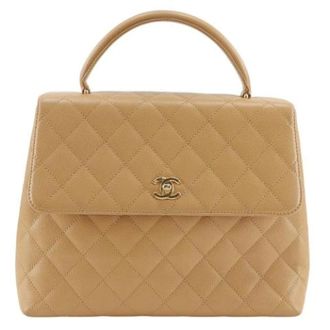 Chanel Pre-owned Matelasse Caviar Skin Handtas - Dames - Pre-owned - Beige - Maat: ONE Size Leer