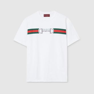 Gucci Cotton Jersey T-shirt With Embroidery, Size M, White