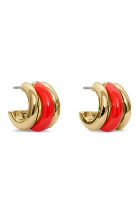 Kate Spade New York tiny twinkles trio huggie hoop earrings in Hot Cinnamon at Nordstrom