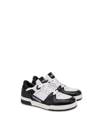 Love Moschino Women Ja15084g1nikb10b Sneaker, White Black, 8 UK