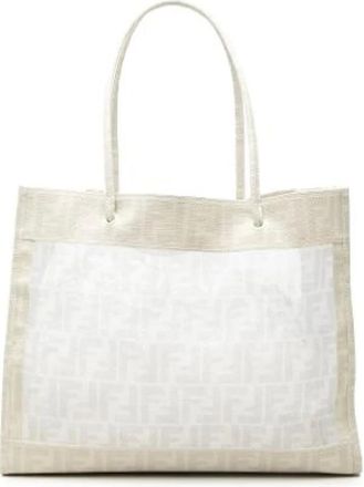 Fendi Pre-owned Tote Bags, female, White, Size: ONE SIZE Pre-owned Mesh Tote Bag