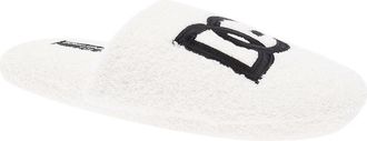 Dolce & Gabbana Unisex Slippers White Terry Cotton Flat Shoes
