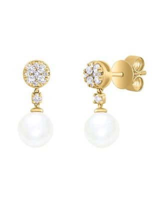 Sabrina Designs 14K 2.74 Ct. Tw. Diamond & Pearl Dangle Earring