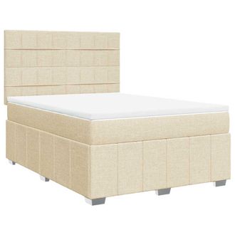 vidaXL Vidaxl - Giroletto A Molle Con Materasso Crema 140x19 Cm In Tessuto