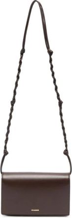 Jil Sander Tangle Schoudertas - Dames - Schoudertassen - Bruin - ONE Size - Leer - Tassen