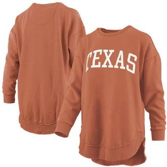 Pressbox Womens Pressbox Texas Orange Texas Longhorns Melange Poncho Vintage Fleece Long Sleeve Pullover Sweatshirt in Burnt Orange at Nordstrom, Size X-Large