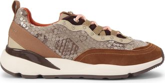 Kurt Geiger Womens Suede Sporty Runner Sneakers - Brown - Size UK 7