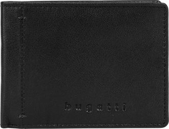 Bugatti Geldb&ouml;rse BUGATTI, Herren, schwarz, Leder, leicht gl&auml;nzend, unifarben, Kleinlederwaren Geldb&ouml;rse, echt Leder