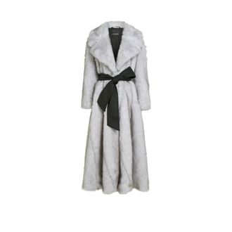 Karl Lagerfeld Studio Long Faux Fur Coat - Coats - Mujer - Gris - M
