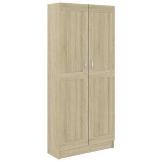 vidaXL Armario De Libros Contrachapada Color Roble 82,5x30,5x185,5 Cm Vidaxl