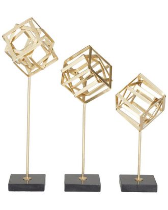 CosmoLiving by Cosmopolitan Set of 3 Marble Cubes Decor