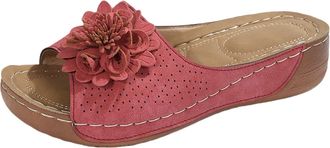 Generic Slip On Wide Fit Non slip Walking Slippers, Lightweight Anti Slip Walking Sandals, Comfortable Slip on Open Toe Beach Shoes, Wide Fit Peep Toe Shoes, 