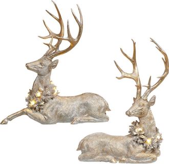 Mark Roberts Deer with LED Wreath, Set of 2 in Gold at Nordstrom