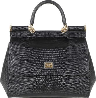 Dolce & Gabbana Small Sicily Handbag - Dames - Handtassen - Zwart - ONE Size - Katoen - Tassen