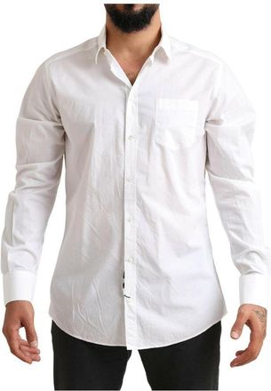 Dolce & Gabbana White Cotton Dress Mens Shirt