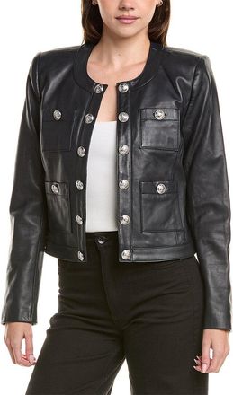 L'agence LAgence Jayde Collarless Leather Jacket