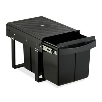 Relaxdays Relaxdays Cubo De Basura Cocina, 3 Espacios, 15l Y 2x 8l, 34,6x34x51,8cm, Extra&iacute;ble, Papelera Reciclaje Fregadero, Negro