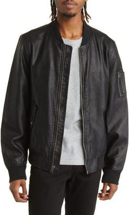 Levi's Varsity Faux Leather Bomber Jacket in Black at Nordstrom Rack, Size Medium