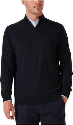 FILIPPO DE LAURENTIIS Leurink Exclusives Kleding Mezza Zip Ml R.merino - Heren - Vesten met rits - Blauw - L - Hoodies & sweatvesten