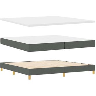 vidaXL Vidaxl - Cama Con Somier Y Colch&oacute;n Crema 90x200 Cm Fabric Gris Oscuro