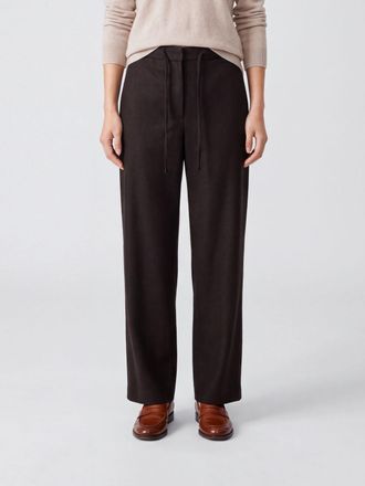 Max Mara S Max Mara Wide-Leg Pure Wool Trousers with Drawstring Waist