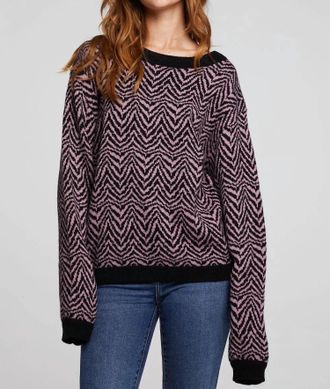 Chaser Melrose Sweater In Black/purple
