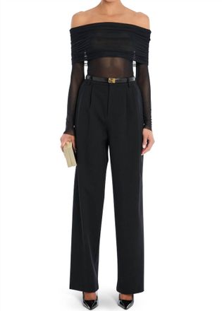 SER.O.YA Rosa Off-The-Shoulder Sheer Top In Black