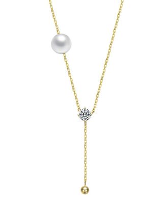 Rachel Glauber 14K Plated CZ Necklace