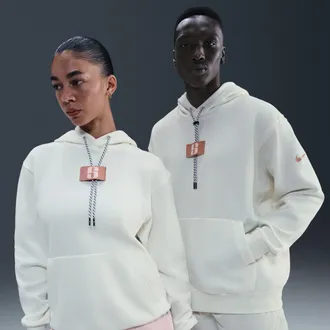 Nike Womens Sabrina Fleece Basketball Hoodie in White | FJ4449-133