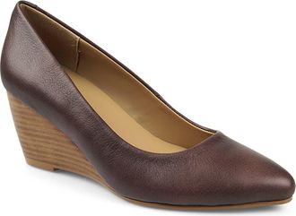 National Comfort Wedge Pump in Brown Leather at Nordstrom, Size 11