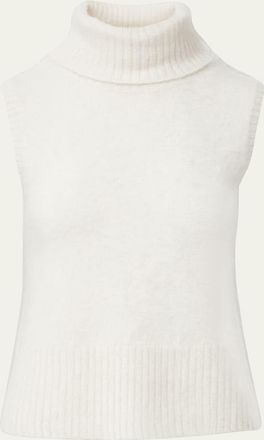Veronica Beard Mazzy Brushed Cashmere Sleeveless Turtleneck