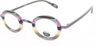 Eyebobs Eyebobs Optical Glasses PINK AND YELLOW MULTI STRIPE/GREY