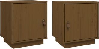 vidaXL Vidaxl - Bedside Cabinets 2 pcs Honey Brown 40x34x45 cm Solid Wood Pine