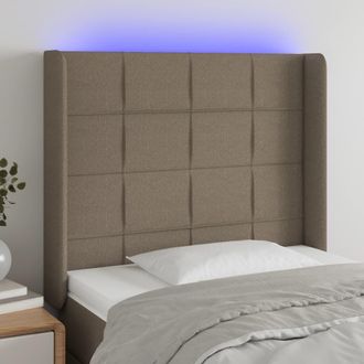 vidaXL Cabecero Con Led De Tela Gris Taupe 103x16x118/128 Cm Vidaxl