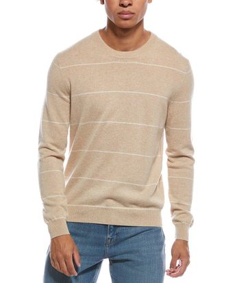 Amicale Cashmere Tonal Stripe Cashmere Crewneck Sweater