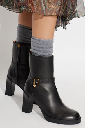 Tod's Leather Heeled Ankle Boots, Womens, Black