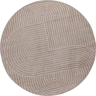 vidaXL Alfombra Para Interiores Y Exteriores Palmeras Beige &Oslash; 120 Cm Vidaxl