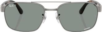 Ray-Ban Light Blue Polarized Square Unisex Sunglasses RB3751CH 004/3R 61