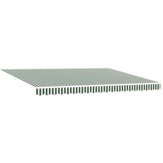 vidaXL Tela De Recambio Para Toldo Verde Y Blanco 450 X 300 Cm Lona Vidaxl